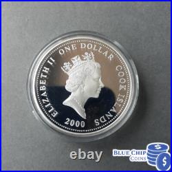 2000 $1 Cook Islands Queens 80th Birthday 1oz Silver Proof Coin