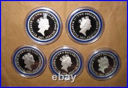 2001 COOK ISLAND $2D Asia wildlife birds Color PROOF Silver coin set with COA
