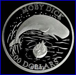 2001 Silver Cook Islands 600 Minted 2 Kilo 2000 Grams $500 Proof Moby Dick Coin
