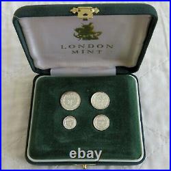 2002 COOK ISLANDS GOLDEN JUBILEE 4 COIN. 999 SILVER PROOF MAUNDY SET boxed