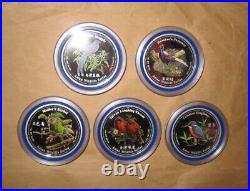 2002 COOK ISLAND $2D Asia wildlife birds Color PROOF Silver coin set with COA