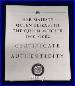 2002 Cook Islands 1 Dollar Commemorating the Queen Mother Gem Proof in Box withCOA