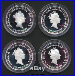 2003 Cook Islands Bushranger Series 4 x $2 2oz. 999% Silver Proof Coins