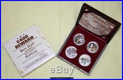2003 Cook Islands Bushranger Series 4 x $2 2oz. 999% Silver Proof Coins