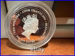 2003 Cook Islands Ned Kelly 2oz Silver Proof Coloured Coin