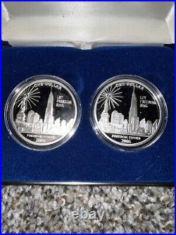 2005 Cook Islands Freedom Tower Commemorative Coins SET OF 2 COINS