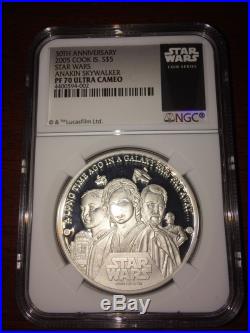 2005 Cook Islands Silver $5 Star Wars Anakin Skywalker PF70 UC NGC Coin