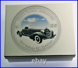 2006 Classic Cars 1 oz. 999 silver Proof Cooks Island 1935 Auburn 851 Speedster
