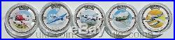2006 Cook Islands 1930 Racers 5-coin silver set 5x1Oz plane aircraft aviation BU