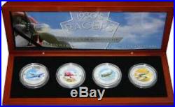 2006 Cook Islands 1930′s Racers Colorized (4 X 1oz) Silver Coin Set Box & COA