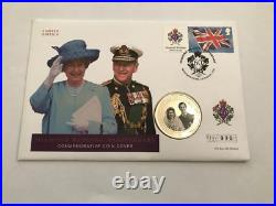2007 COOK ISLANDS Coin Silver Proof Diamond Wedding Five 5 Dollars FDC