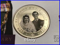 2007 COOK ISLANDS Coin Silver Proof Diamond Wedding Five 5 Dollars FDC