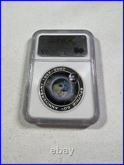 2007 Cook Islands $1 Silver Coin Graded PR 69 DCAM by NGC Sputnik