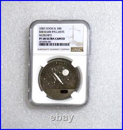 2007 Cook Islands $5- BRENHAM METEORITE NGC PF68 ULTRA CAMEO 25gm Silver Coin