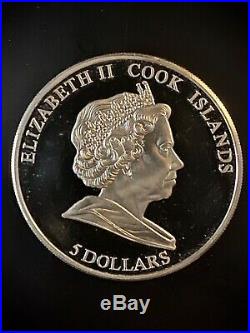 2007 Cook Islands $5 Brenham Meteorite Silver Coin Kansas Pallasite