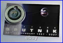 2007 Cooks Island Sputnik Colorized Silver 1 oz. 999 Proof coin withCOA Satellite