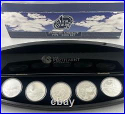 2008 Cook Island Antonov Aircraft 5x 1oz 999 Silver Proof Coin Set Perth Mint