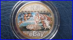 2008 Cook Islands 20$ 3 OZ Silver Coin The Birth of Venus Sandro Botticelli