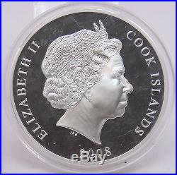 2008 Cook Islands $50 Tales of Caribbean Mother of Pearl 5 Oz. 999 Silver Coin