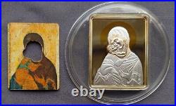 2008 Cook Islands 5$ Andrei Rublev's Theotokos of Vladimir Proof Silver Coin