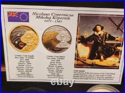 2008 Cook Islands Nicolaus Copernicus Gold Silver $5 $10 Coin Set