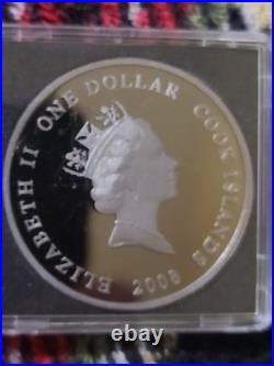 2008 Elizabeth II Cook Islands Antonov 225 Mriya 1 Ounce Silver Coin