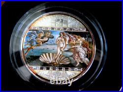 2008 Masterpieces of Art The Birth of Venus $20 Silver Coin Cook Islands D13