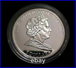 2009 $5 Cook Islands 40th Apollo 11 Anniversary Meteorite Silver Coin