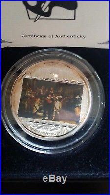 2009 Cook Islands 20$ Masterpieces of Art Rembrandt Nightwatch 3oz Silver Coin