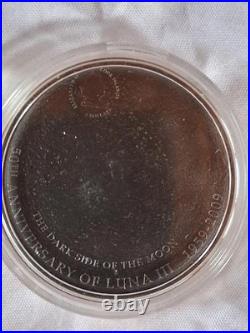 2009 Cook Islands 40th Anniversary Moon Landing. 925 Silver Coin withMeteorite