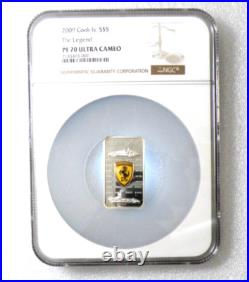 2009 Cook Islands $5- THE LEGEND- FERRARI NGC PF70 ULTRA CAMEO Silver Coin