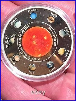 2009 cook island solar system 5$ silver coin no coa no box