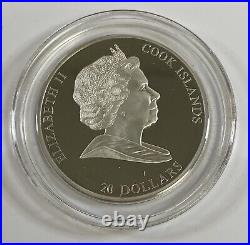 2010 $20 Cook Islands Rembrandt Golden Helmet Master Pieces of Art 3 oz Silver