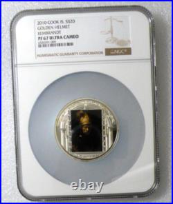 2010 Cook Islands $20-GOLDEN HELMET, NGC PF67 ULTRA CAMEO 3OZ 999 Silver Coin