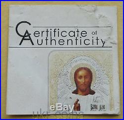 2010 Cook Islands $5 Russian Icon Jesus Christian Catholic Silver Gilded Coin #2