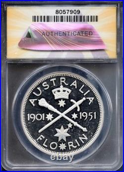 2011 $1 Silver Cook Island's Florin Design 51 PF 63 DCAM ANACS # 8057909 + Bonus