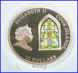2011 2 ounce Windows of Heaven Westminster Abbey. 999 Silver Coin, Stained Glass