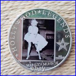 2011 Cook Island $5 Marilyn Monroe Hollywood Legends Silver Coin W Certificate
