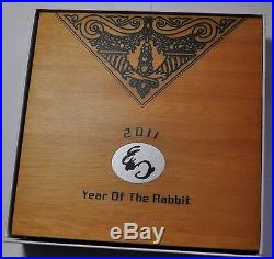 2011 Cook Islands, 10 Dollars, Year of the Rabbit, 100 gram Silver coin Coloured
