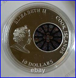 2011 Cook Islands $10 Notre Dame De Paris (50g) Silver (PL) Coin Window Glass