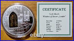 2011 Cook Islands $10 Silver Windows of Heaven Westminster Abbey London