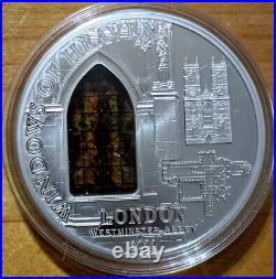 2011 Cook Islands $10 Silver Windows of Heaven Westminster Abbey London