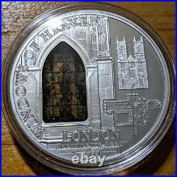 2011 Cook Islands $10 Silver Windows of Heaven Westminster Abbey London