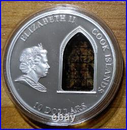 2011 Cook Islands $10 Silver Windows of Heaven Westminster Abbey London