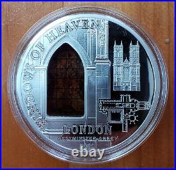 2011 Cook Islands $10 WINDOWS OF HEAVEN Westminster Abbey London Silver Coin