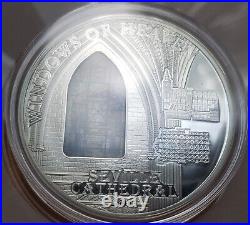 2011 Cook Islands 10$ Windows Of Heaven Seville Cathedral Silver Proof Coin #4
