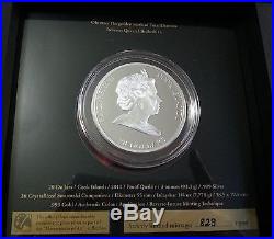 2011 Cook Islands $20 Masterpieces of Art Swarovski TUTANKHAMUN gold silver coin