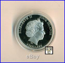 2011 Cook Islands 5 Dollar Sterling Silver Coin- Muonionalusta Iron Meteorite