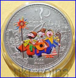 2011 Cook Islands $5 Russian Christmas New Year 1 Oz Silver Colored Proof Coin