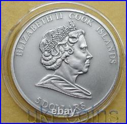 2011 Cook Islands $5 Russian Christmas New Year 1 Oz Silver Colored Proof Coin